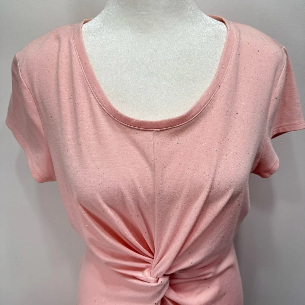 Juicy Couture Pale Pink Glitter Sparkle Knot Front Sheath Dress Size Medium
